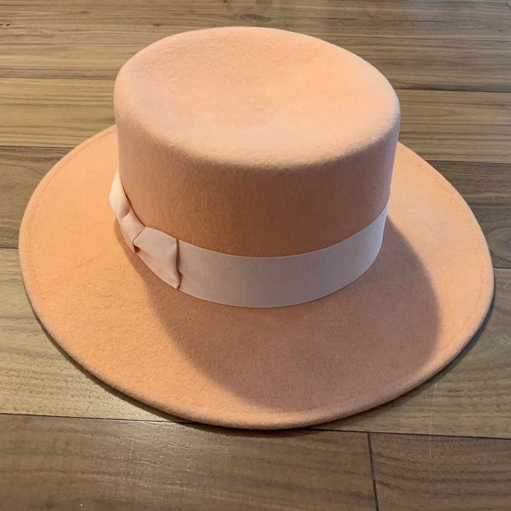 Lack of Color Peach Felt Boater Hat